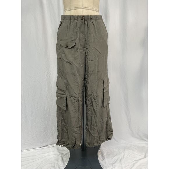 Cos 'Parachute' Grey Viscose Cargo Pants Size 4 - Picture 2 of 5